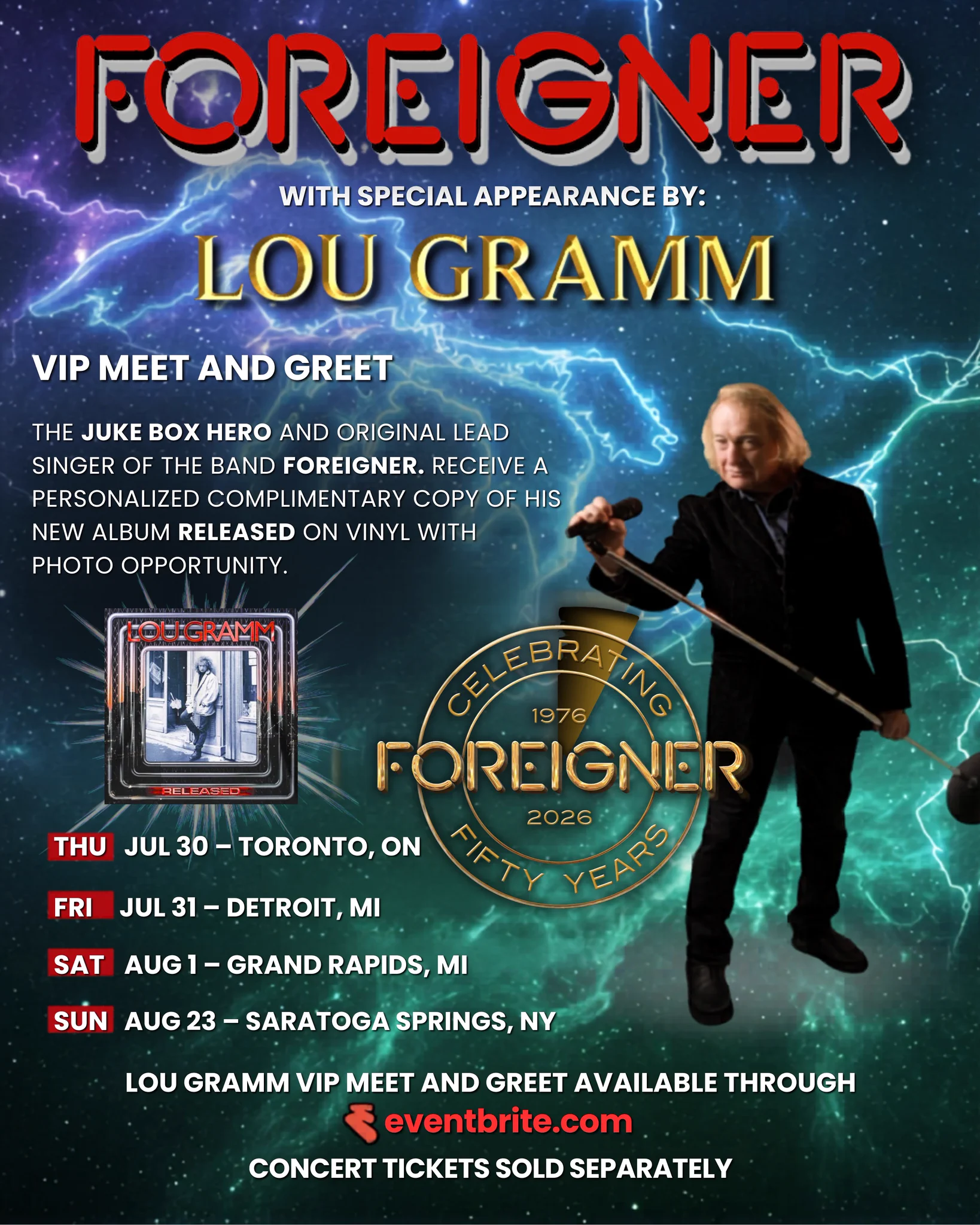 Lou Gramm live tour poster 2026–2027